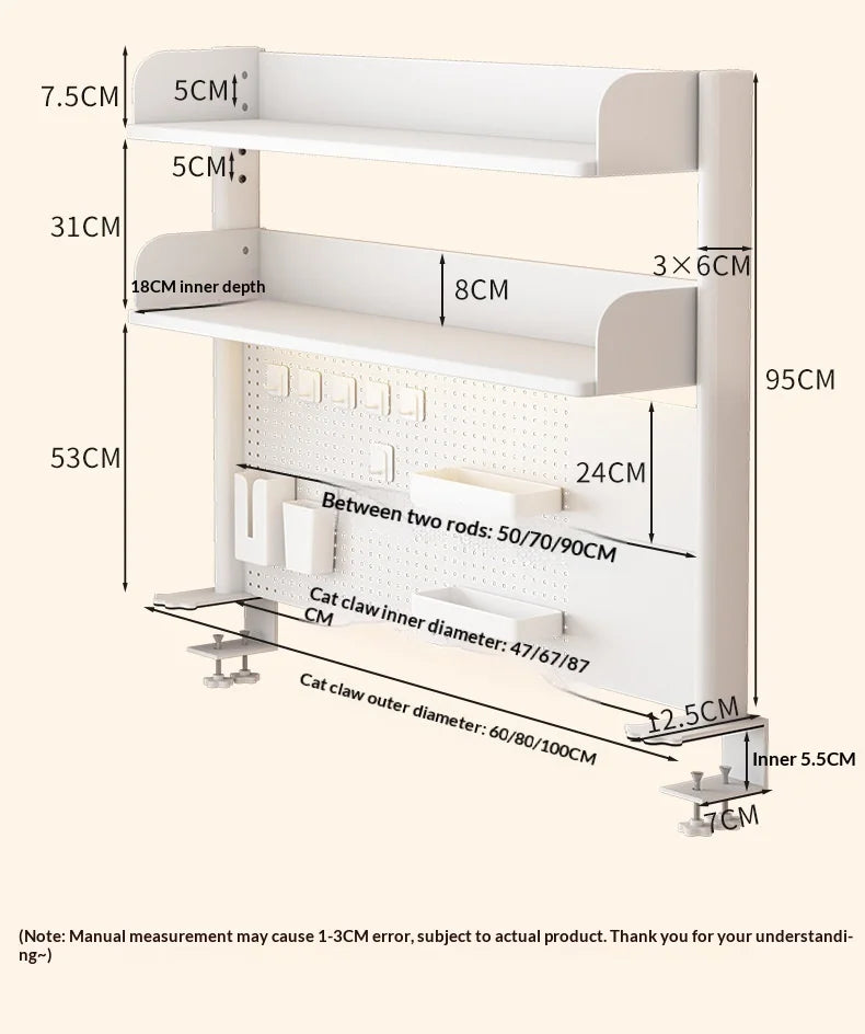 Desktop Storage Rack Pegboard Desk Organizer Shelfcomputer