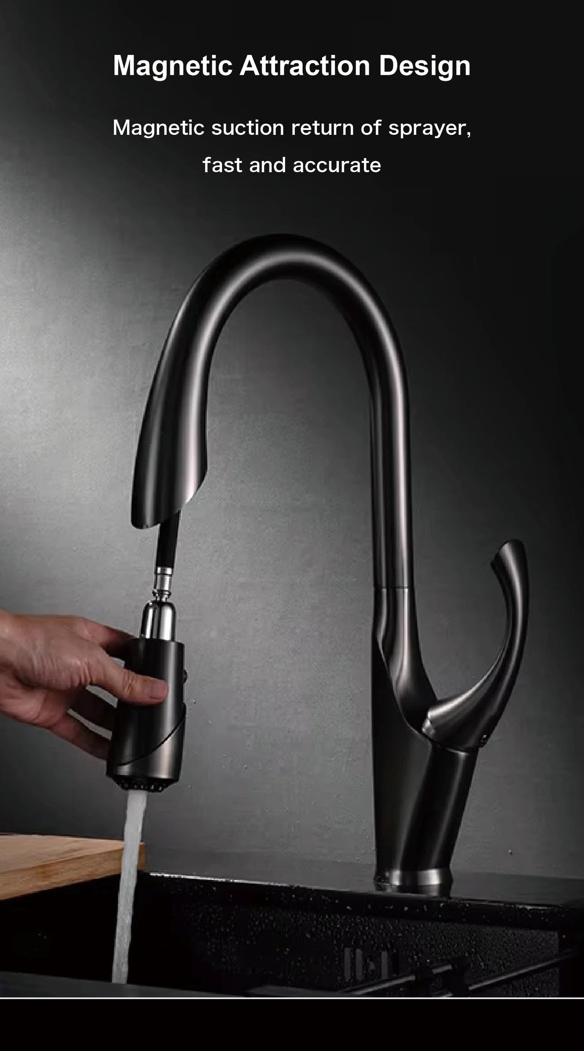 Luxury Black Brass Touch Switch Faucet Handle Ceramic