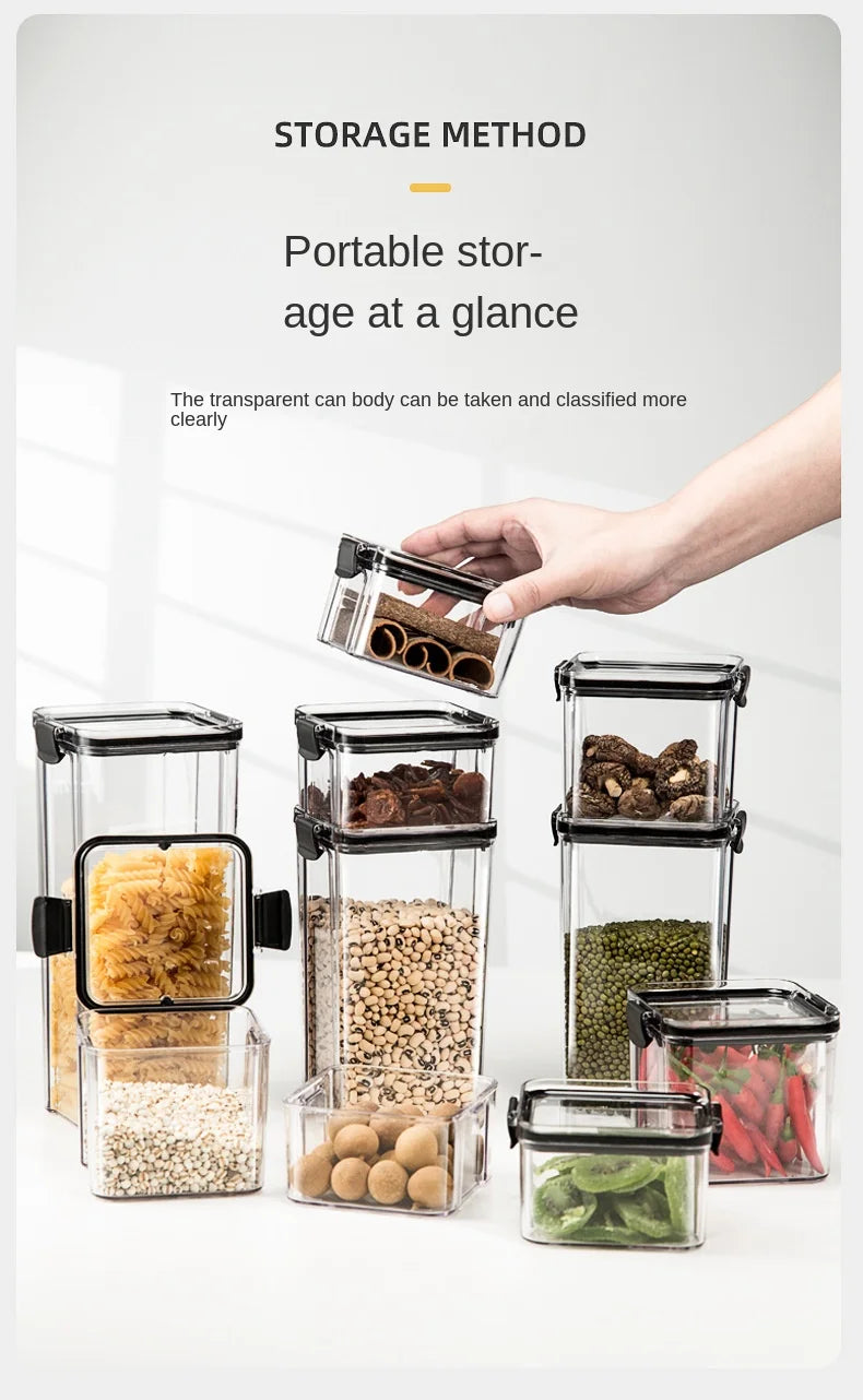 1-4pcs Sealed Jars Organizer Grain Storage Boxes Large