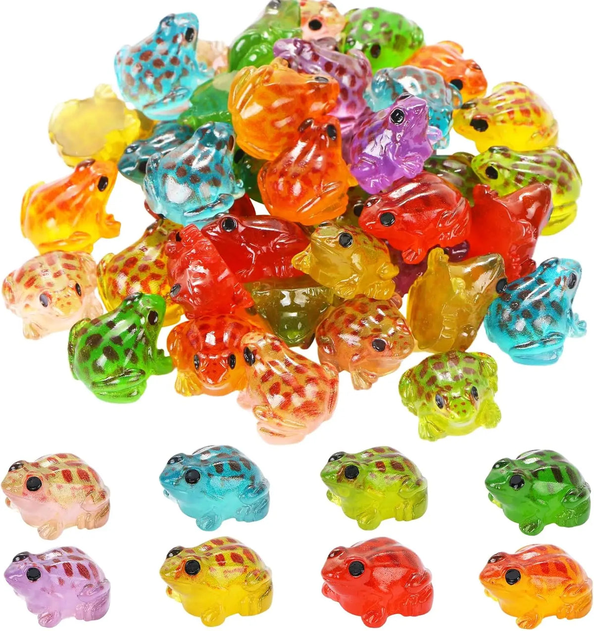 10pcs Luminous Mini Resin Frogs Figurines Glow In