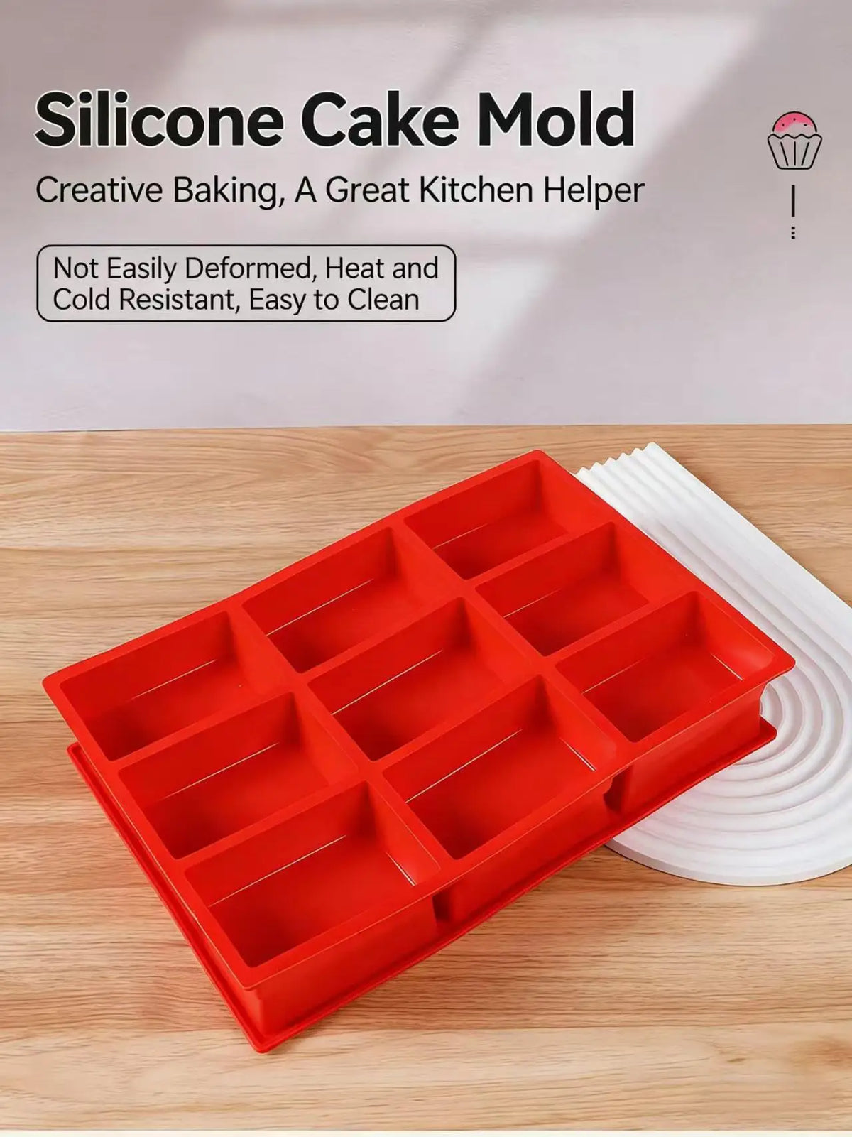 Big 9-Cavity Silicone Mini Loaf Pan -Nonstick Easy