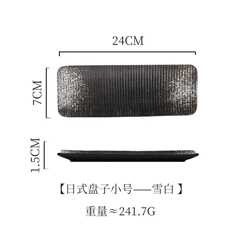 Japanese-Style Rectangular Plate Creative Ceramic Dish Sushi