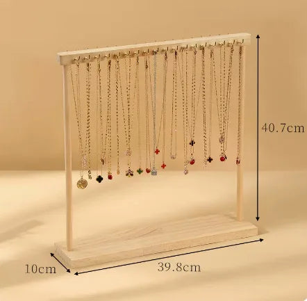 Jewelry Organizer Display Stand Wood Necklace Hanging Countertop