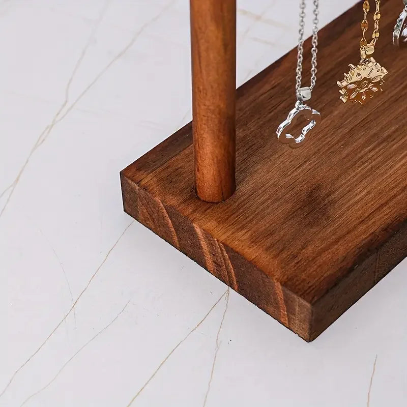 12/18 Hook Jewelry Organizer Display Stand Wood Necklace