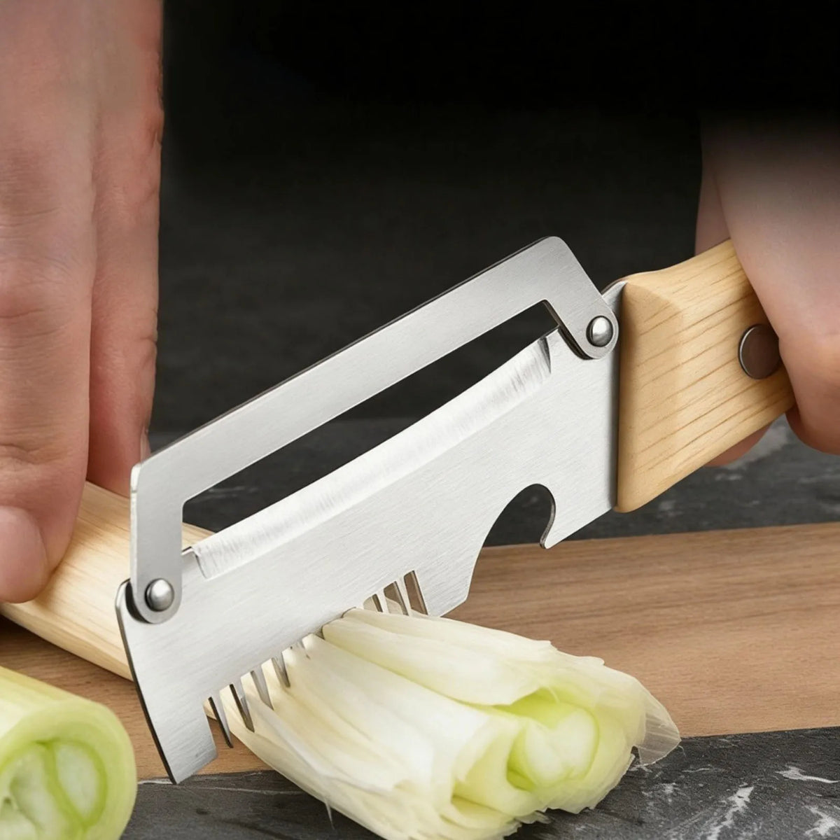 Must Haves Premium Vegetable Peeler Wooden Handle Functional