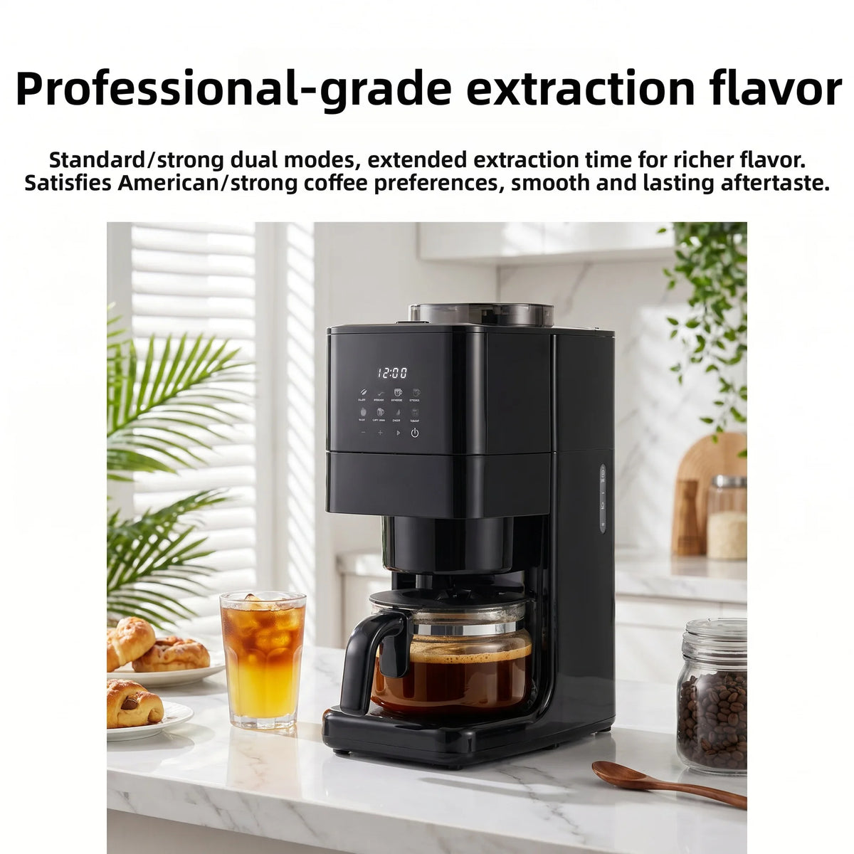 Automatic Coffee Maker Built-In Grinder & Cold Dual