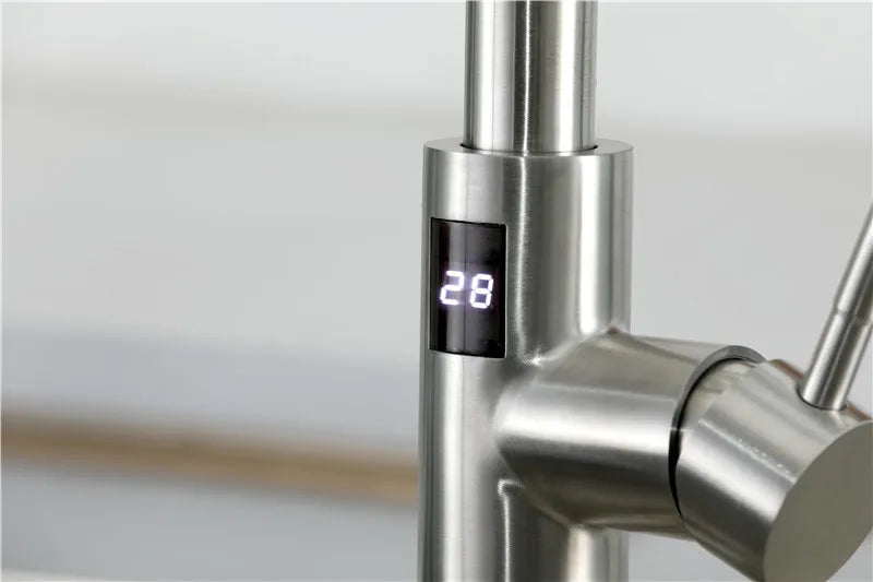 Sensor Touch Digital Sink Faucet Pull Down Sprayer