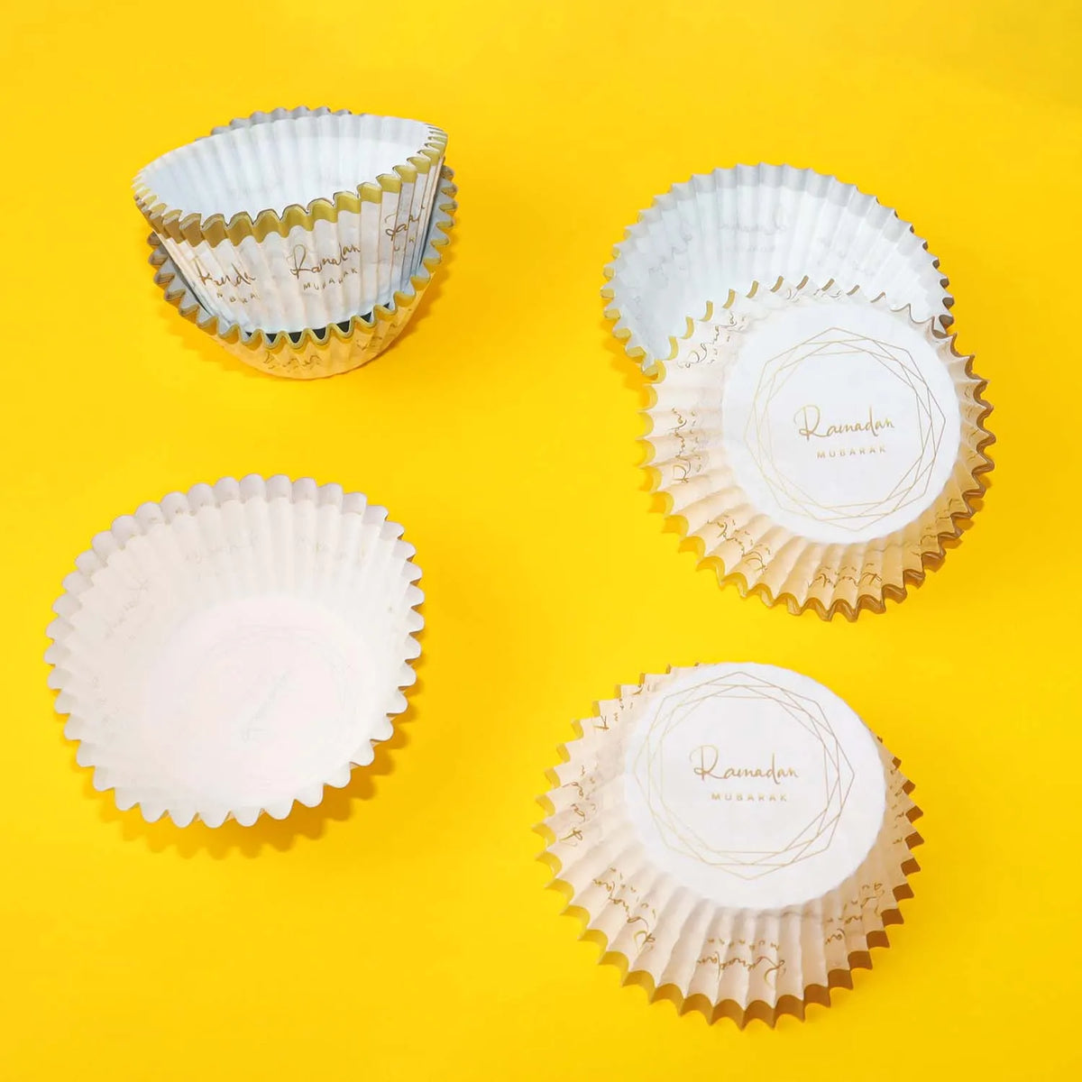 50pcs/Set Eid Mubarak Cupcake Paper Cups Ramadan Mubarak