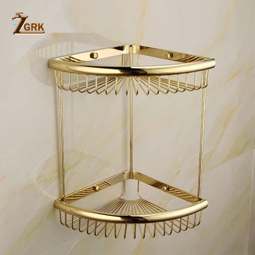 Zgrk Classical Bathroom Hardware Gold Polished Bath Wall-Mounted