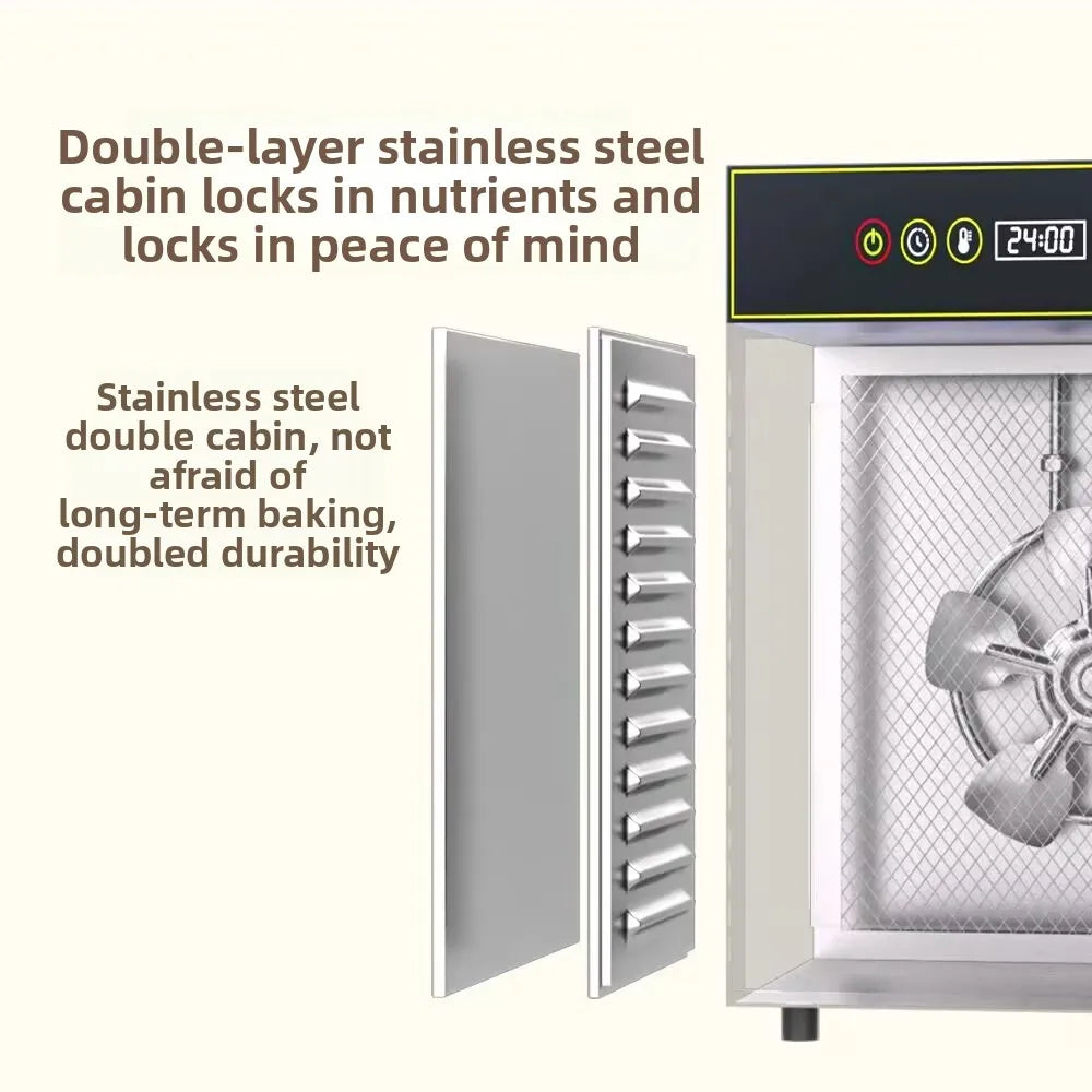 12-Tier Commercial & Food Dehydrator 750w Stainless Steel