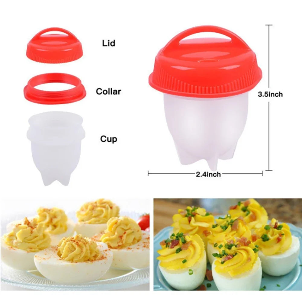 1/3/6pc Egg Poachers Cooker Silicone Non-Stick Egg Boiler