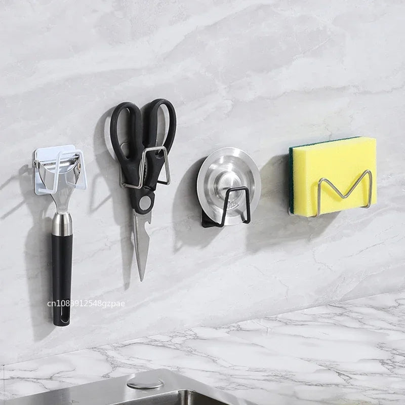 Stainless Steel Sink Sponges Holder Self Adhesive Drain