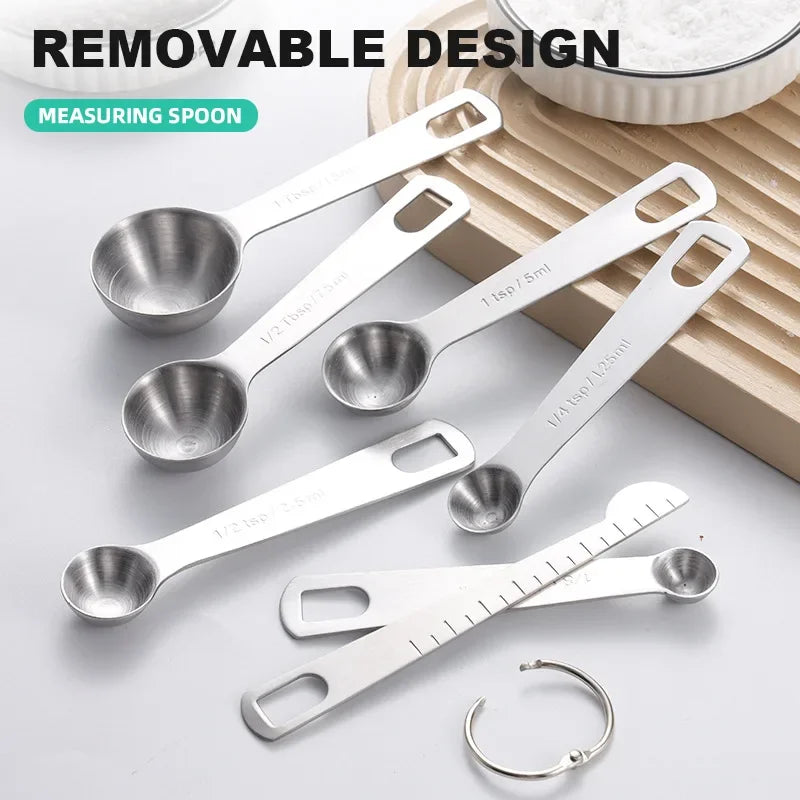 Stainless Steel Measuring Spoon 4/6/7/8 Scale Measuring Ruler