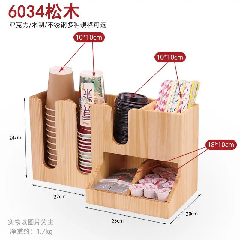 Creative Coffee Shop Bar Paper Cup Straw Storage