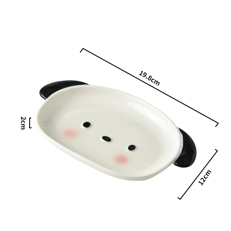 Cute Puppy Shaped 8-Inch Sushi Plate 4-Inch Dipping
