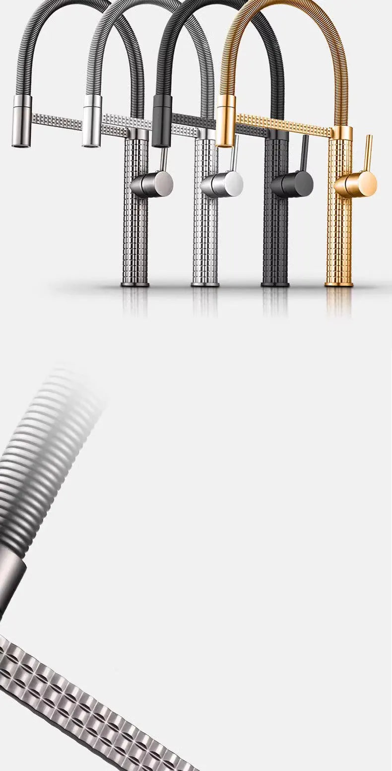 Faucet Steel Drill Universal 360 Rotate Pull-Out Faucet