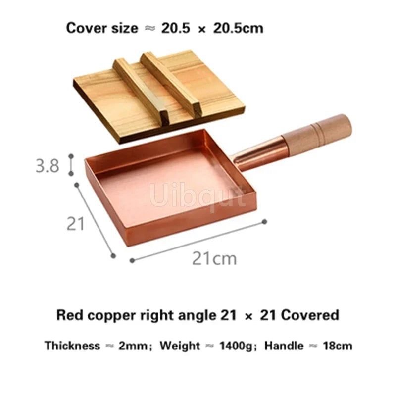 Brass Baking Tray Copper Frying Pan Square Pan