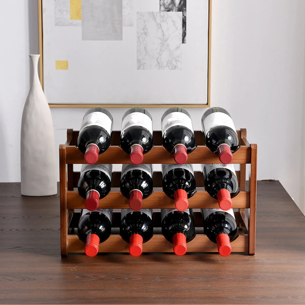 Wine Rack Wooden Winebottle Display Cabinet Holders Shelf