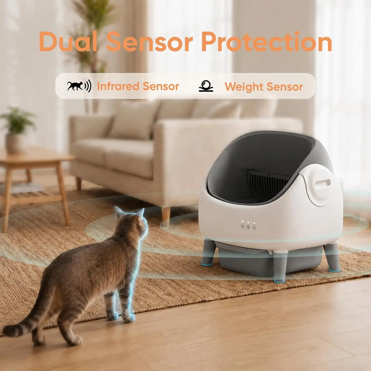 Self Cleaning Cat Litter Box Open-Top Automatic Cat