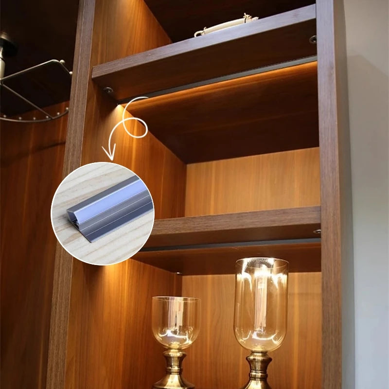 Ultra-Thin Led Cabinet Shelf Edge Aluminum Profile 45