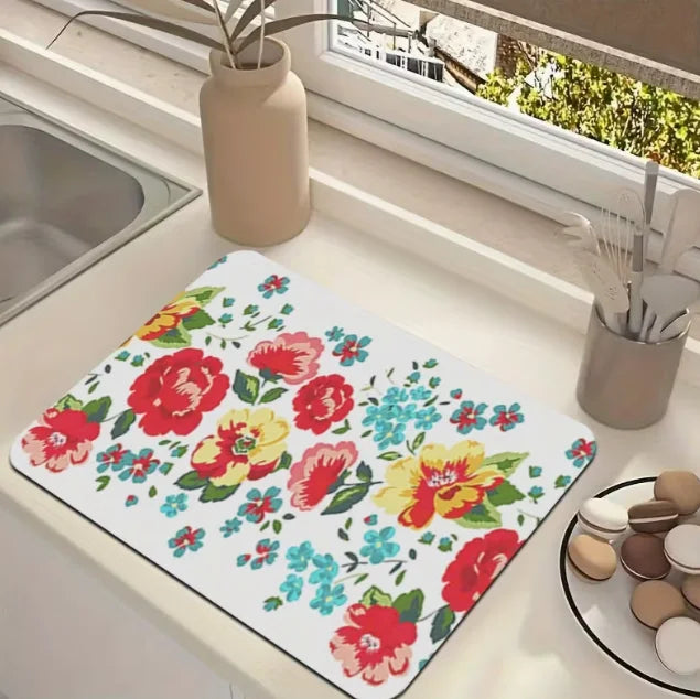 1pc Absorbent Bathroom Floor Mat Restroom Countertop Drainage