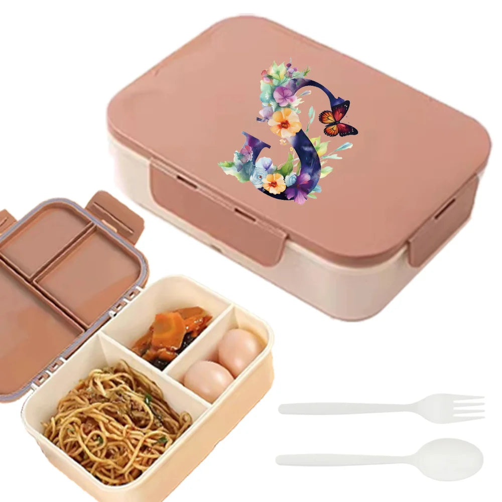 Flip Lid Compartment Lunch Box Food Organizer Case