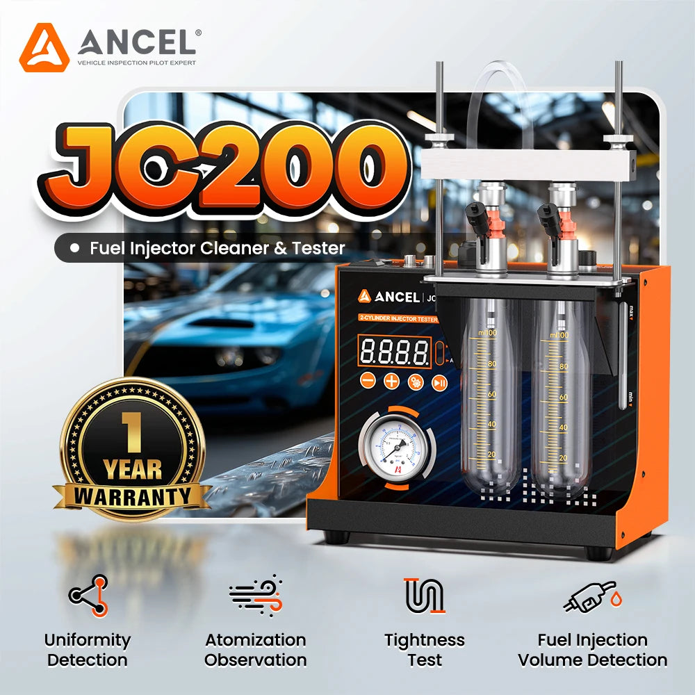 Ancel Jc200 2-Cylinder Fuel Spray Nozzle Cleaning Machine