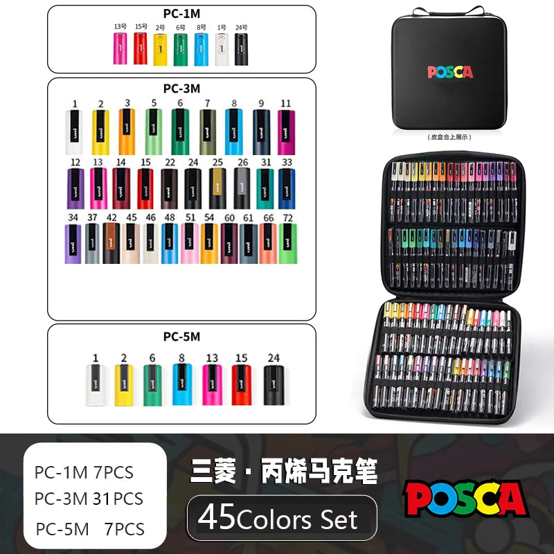 Uni Posca Full Marker Pen Storage Bag Pc-1m