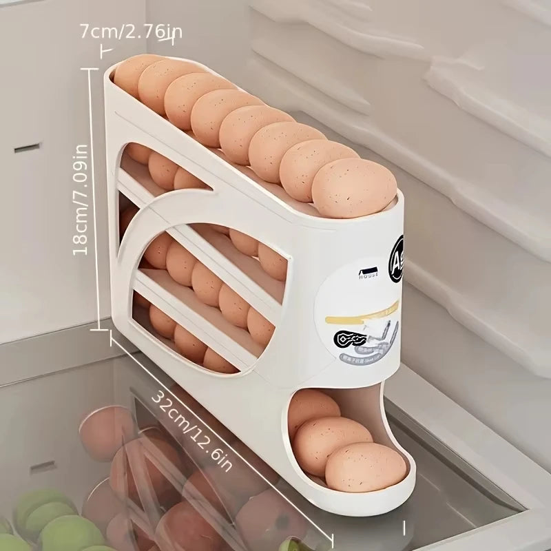 3-Tier Refrigerator Egg Storage Box Side Door Storage