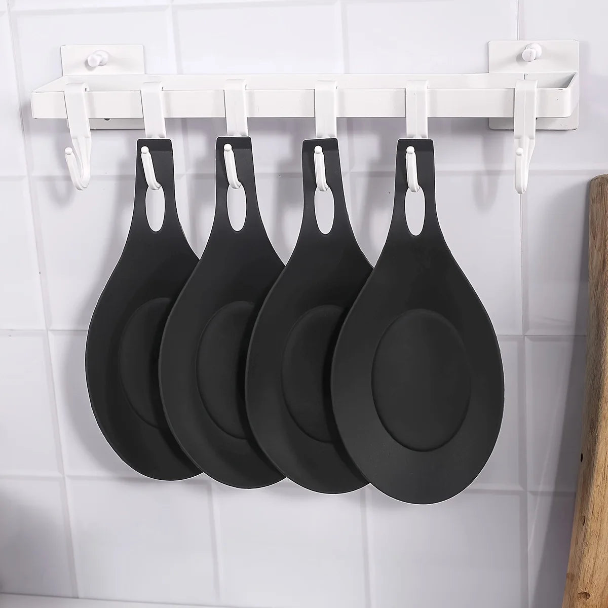 1/4pcs Silicone Spoon Rest Spatula Holder Heat Resistant