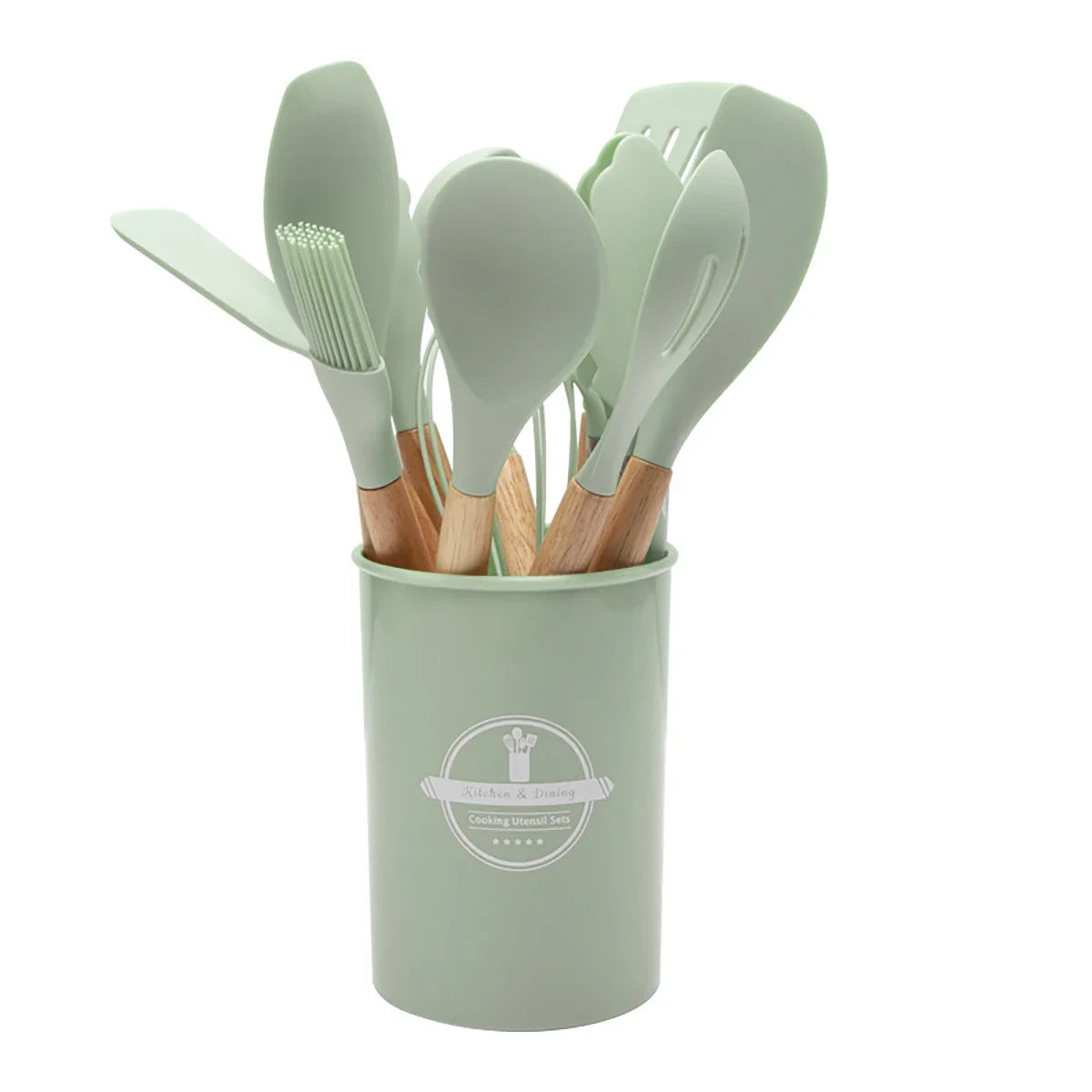 12pcs Silicone Cooking Utensils Non-Stick Cookware Black Cuisine