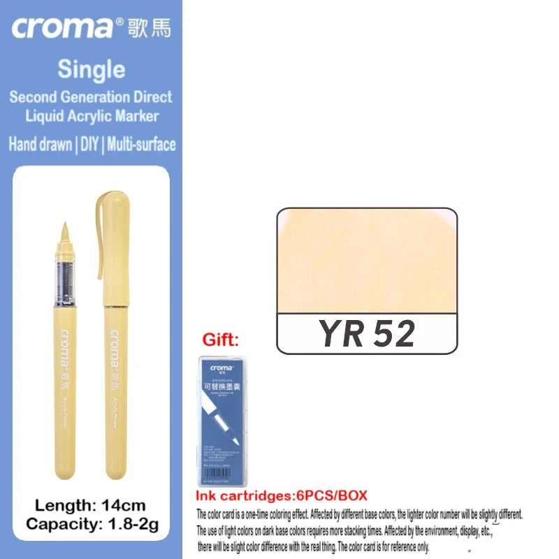 Croma 160/1 Colors Refillable Direct Liquid Acrylic Marker
