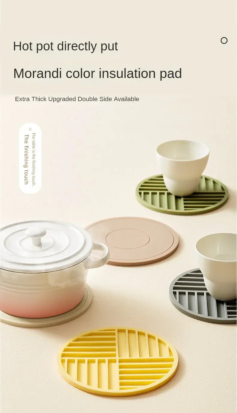 High Temperature Resistant Thickened Silicone Coaster Round