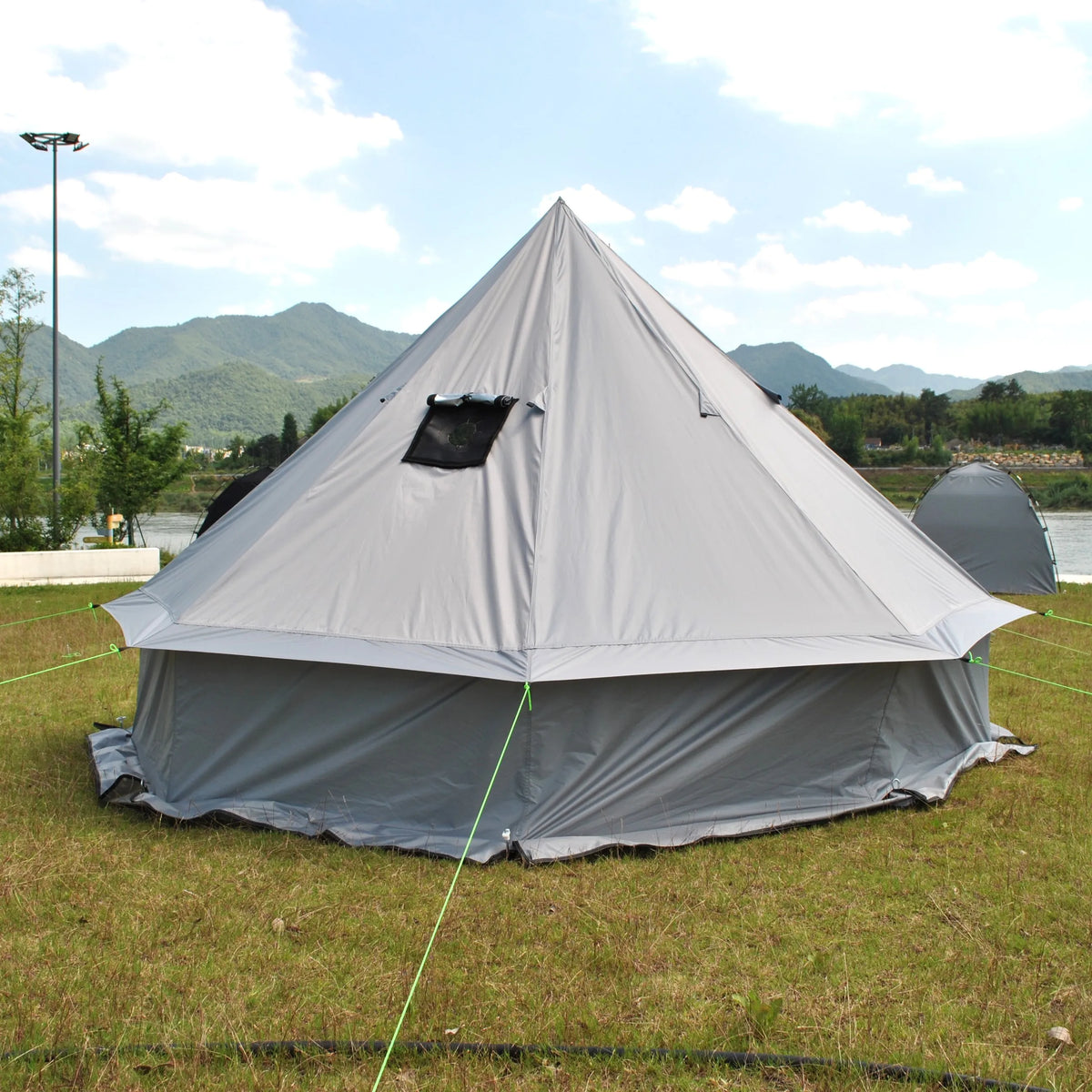 Person Large Pyramid Tent Four Seasons Camping Chimney