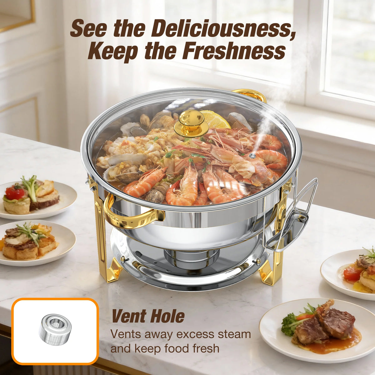 5qt Round Chafing Dish Buffet Chafing Dishes Buffet