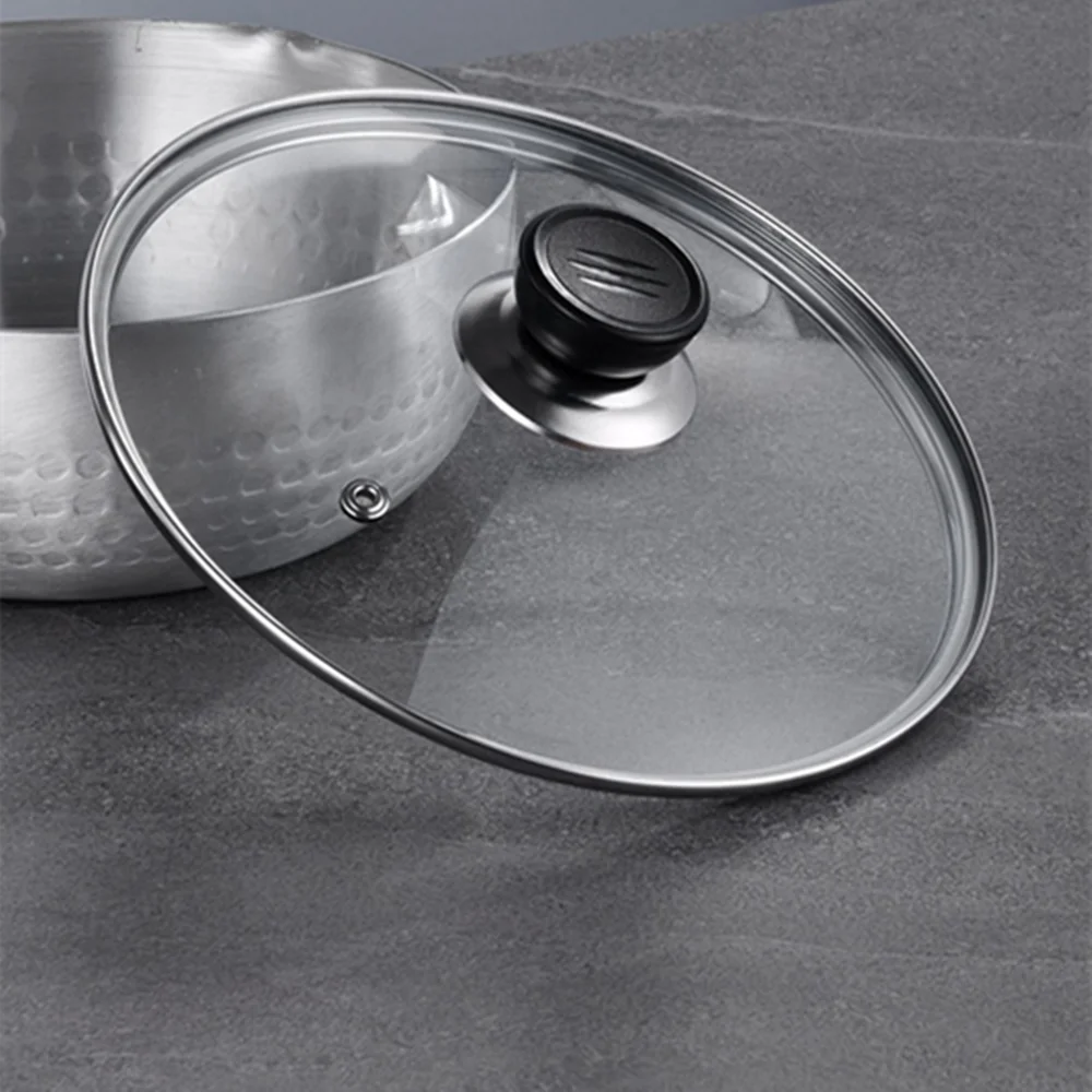 16-32cm Tempered Glass Pot Cover Anti-Scalding Circular Frying