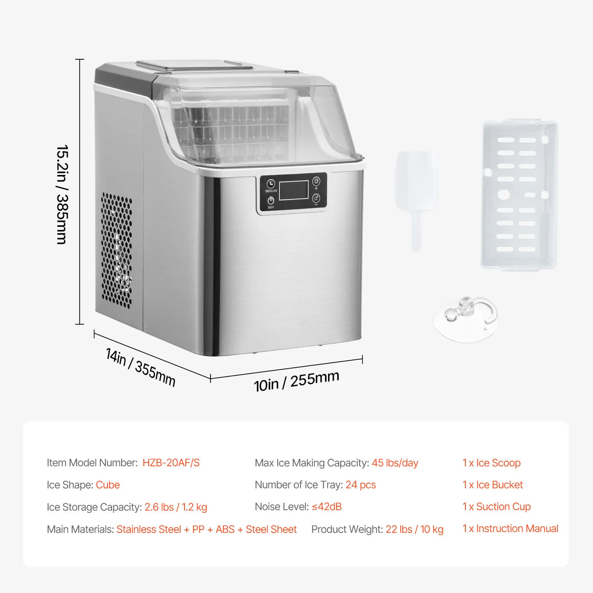 Succebuy Countertop Ice Maker 24/32 Cubes Ready In