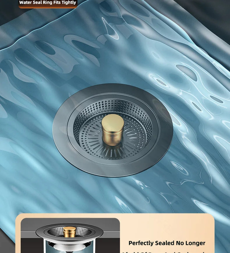 Universal Sink Strainer Stainless Steel Pop-Up Drain Plug