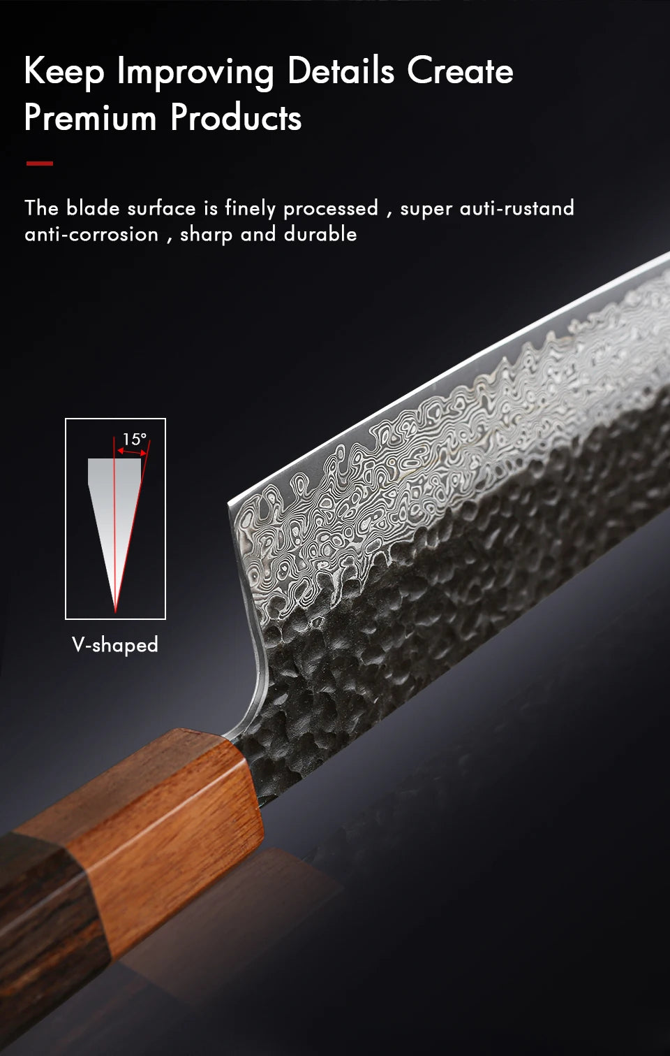 Turwho Inch Hand Forged Nakiri Knife Japanese Damascus