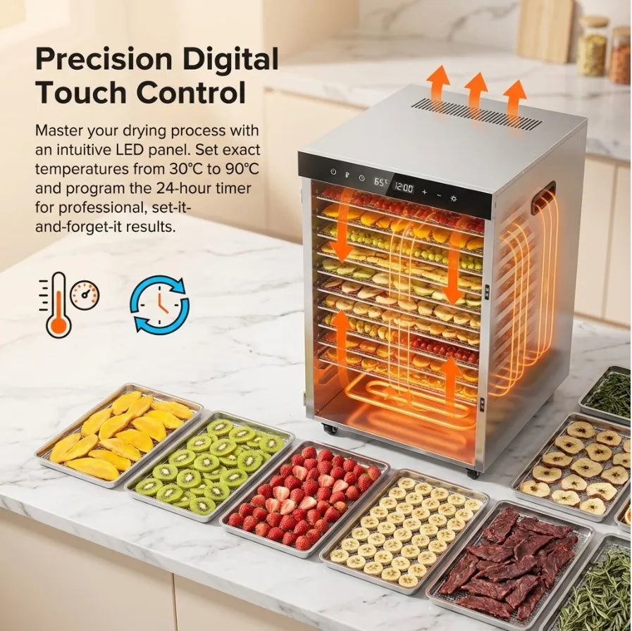 2000w Commercial Food Dehydrator 20 Trays Stainless Steel