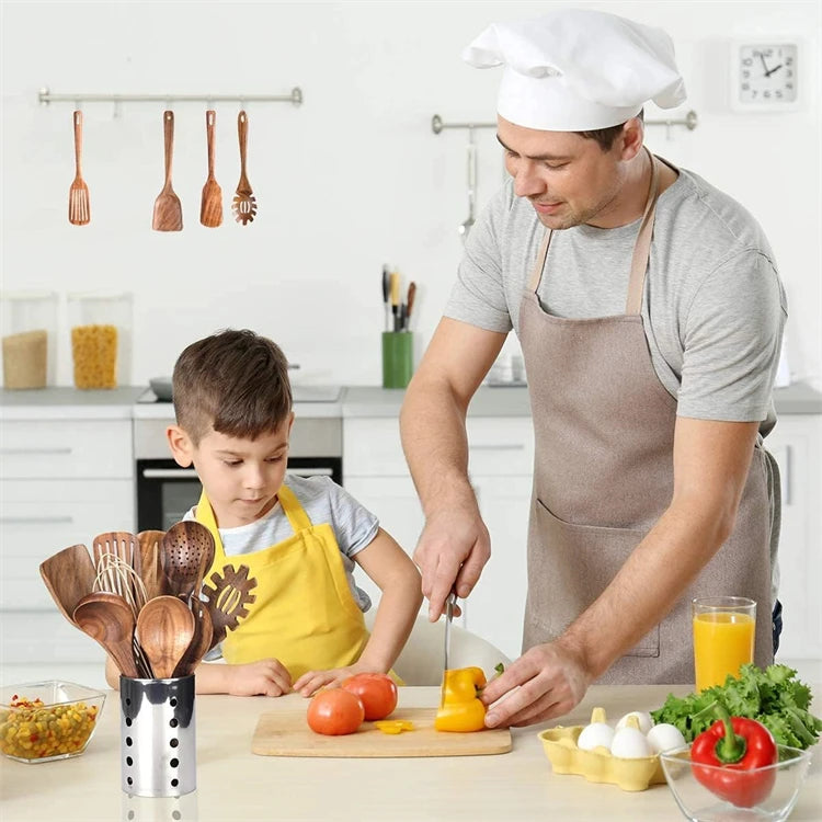 Wooden Utensil Natural Acacia Wood Cooking Utensils Durable