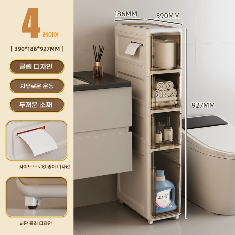 Drawer Type Bathroom Gap Cabinet Shelf Waterproof Storage