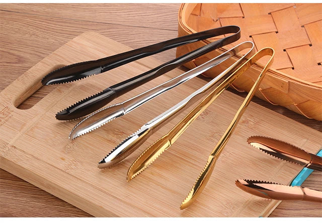 1/2pcs Ice Tongs Stainless Steel Gold Bbq Tong