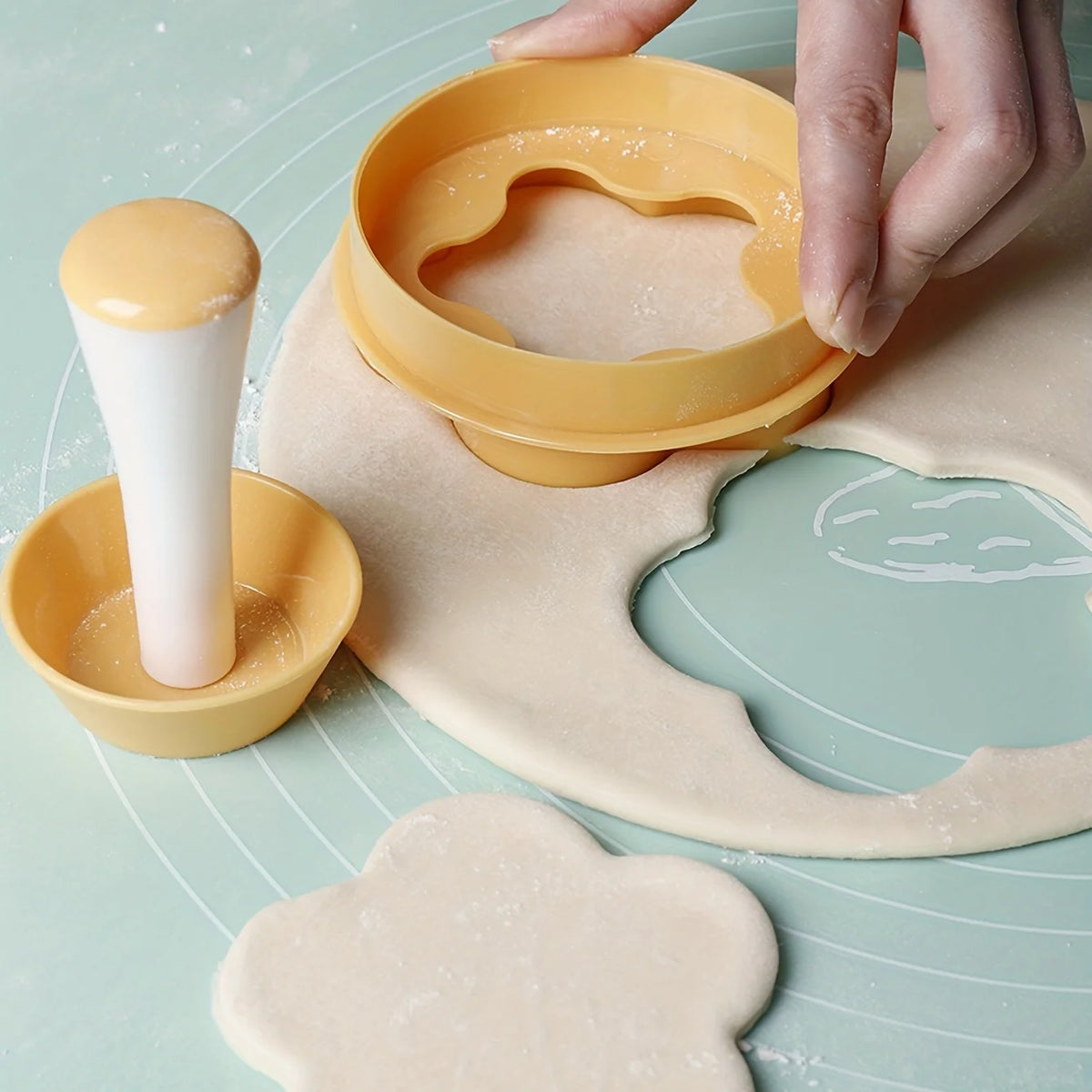 2pcs Flower Pastry Cutter Tart Tamper Unit-Perfect Baking