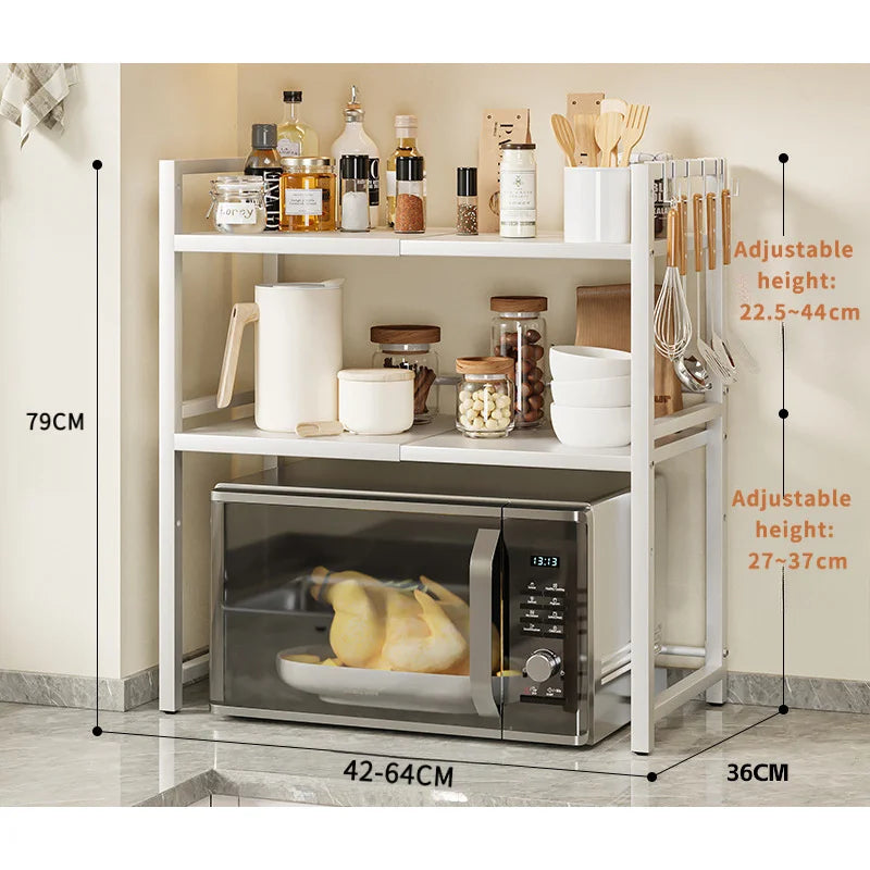 1pc Expandable Microwave Shelf Organizer Moisture Rust Proof