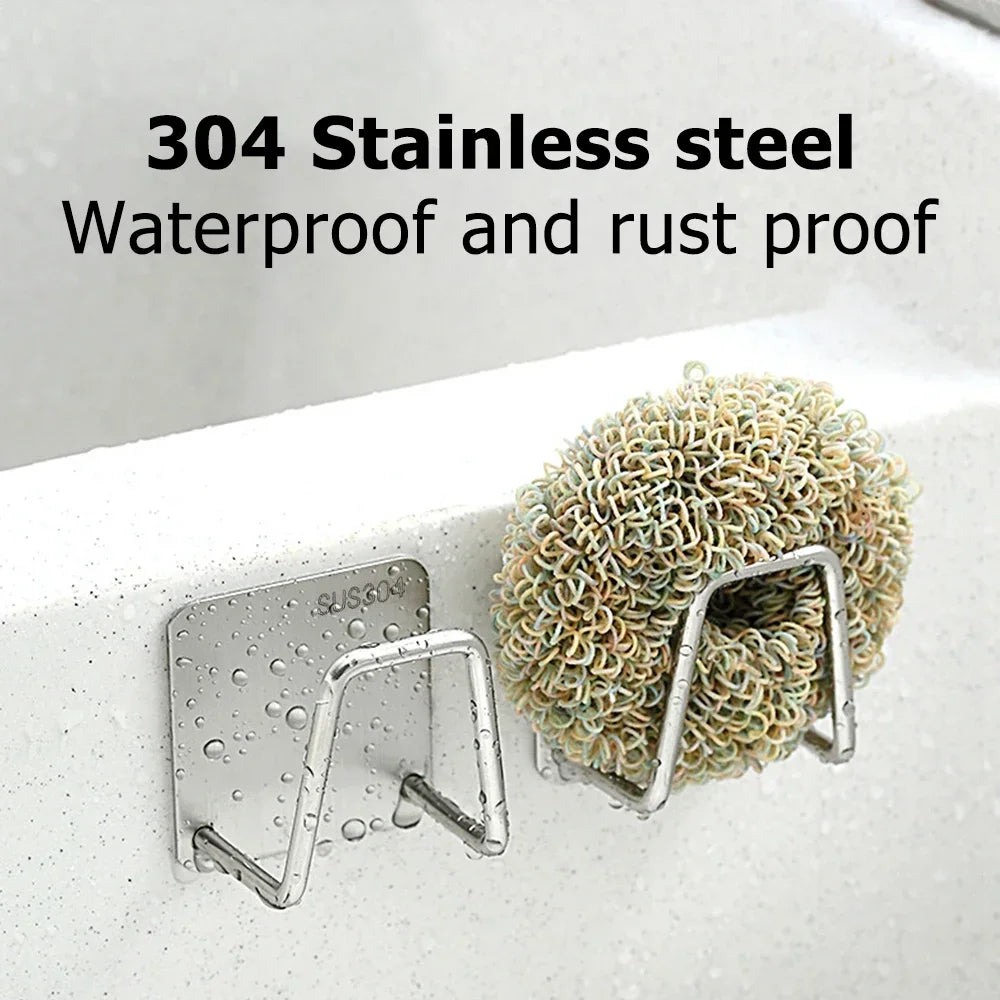 Sponge Rack Self-Adhesive Sink Sponge Drain Rack 304
