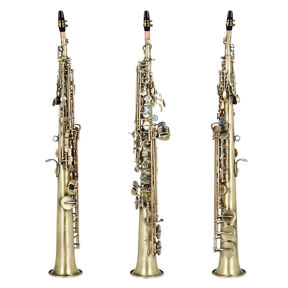 Slade Soprano Saxophone Flat Brass Sax Professional Saxophone
