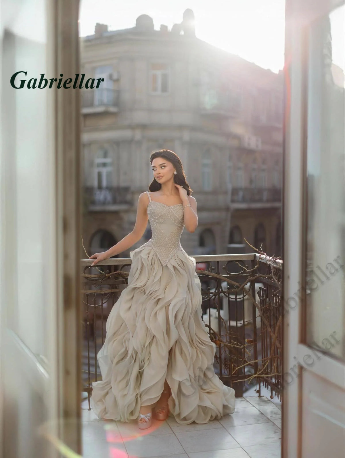Gabriellar Attractive Ruffles Eveining Dresses Beads Dubai