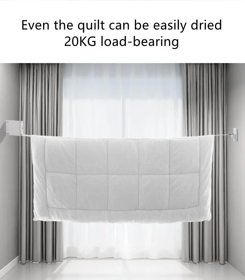 Retractable Clothesline Indoor Outdoor Clothes Drying Rack Rope