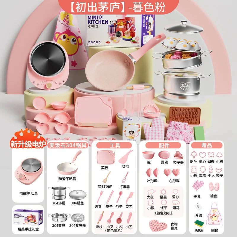 Mini Kitchenette Real Cooking Full Of Cooking Utensils